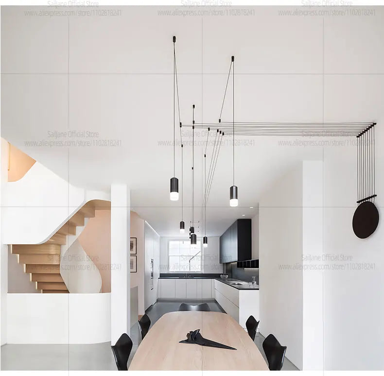 Estilo nórdico led g9 sótão lustre adequado para sala de estar lâmpada pendente cozinha sala jantar luz pingente iluminação interior