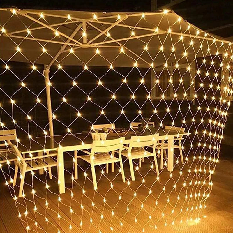 3x2m luz de natal rede malha cortina luzes decoração festa casamento ao ar livre lâmpada à prova dwaterproof água cortina luz