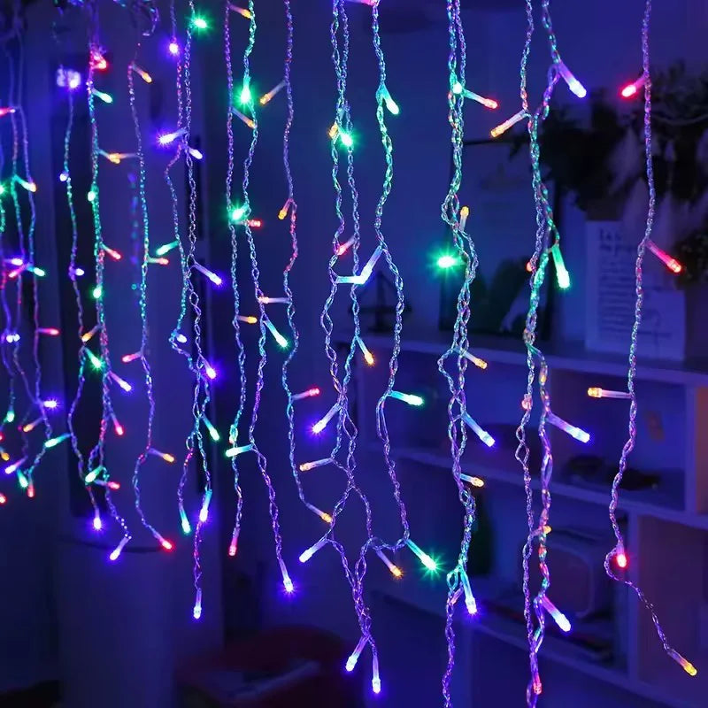 8 modos usb vara de gelo luz corda natal led luz guirlanda interior festa em casa jardim ano novo quarto cortina decoração