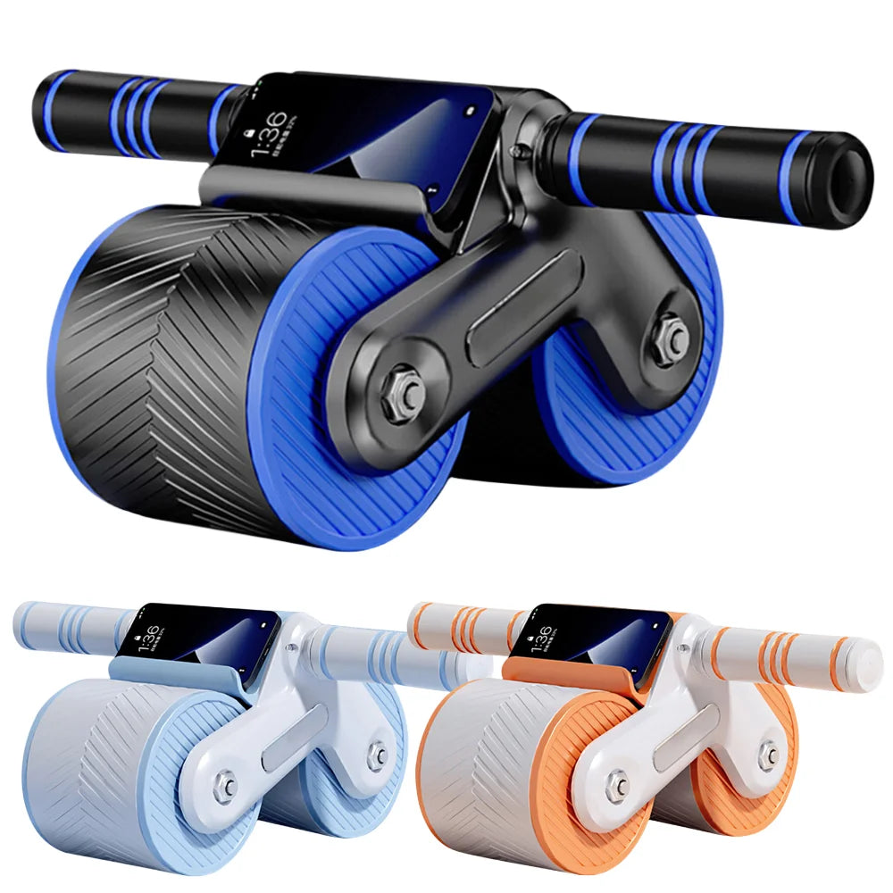 Exercício de roda abdominal para treinamento de musculação, design de roda dupla, roda abdominal Fitness, rebote automático, antiderrapante