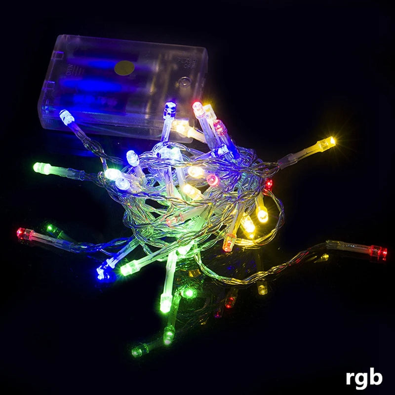10/20/50/80leds luzes da corda festivas luzes da corda led para o natal dia das bruxas páscoa dia dos namorados eid sem baterias incluídas