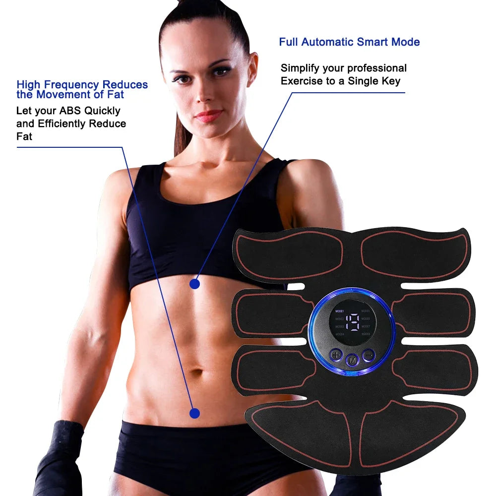 Inteligente sem fio 19 engrenagens ems estimulador muscular treinador abdominal para casa emagrecimento fitness quadris braços abdômen abs máquina de massagem