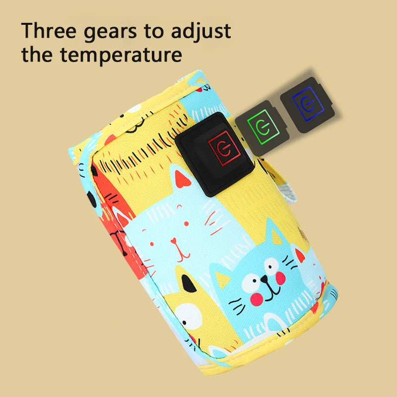 Aquecedor de água de leite USB, bolsa isolada para carrinho de viagem, aquecedor de mamadeira de enfermagem, aquecedor de alimentação de mamadeira portátil, Natal, Hallowee