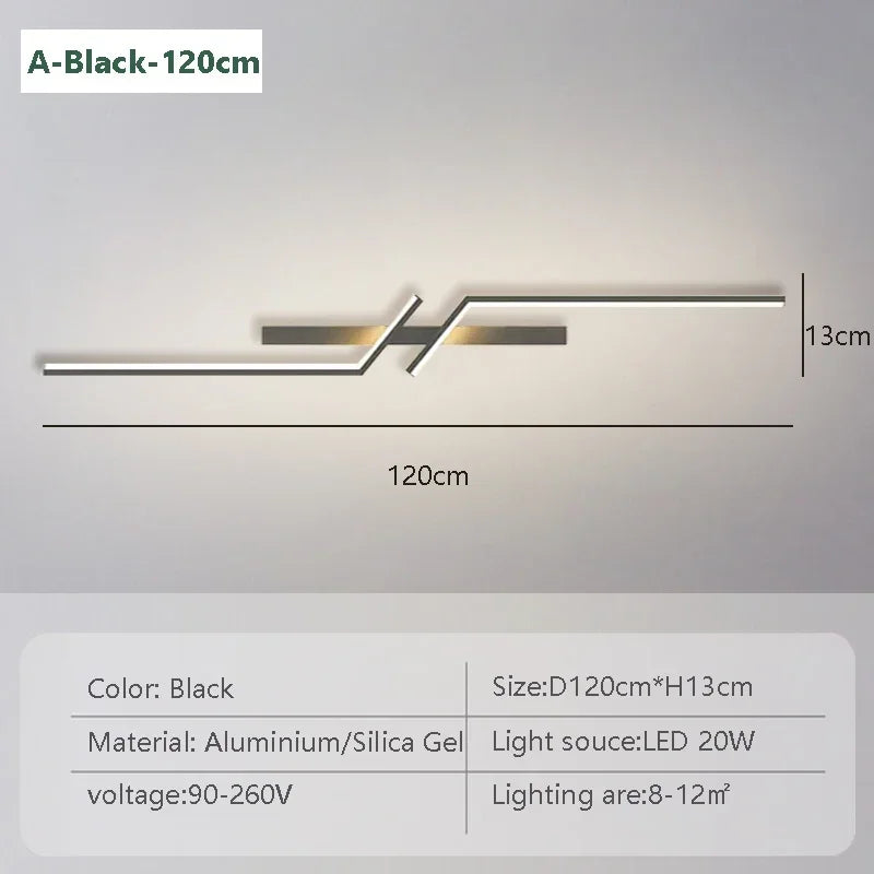 Moderna lâmpada de parede led 100/120cm tira longa arandela sala estar quarto cabeceira barra decoração casa controle remoto led lustre