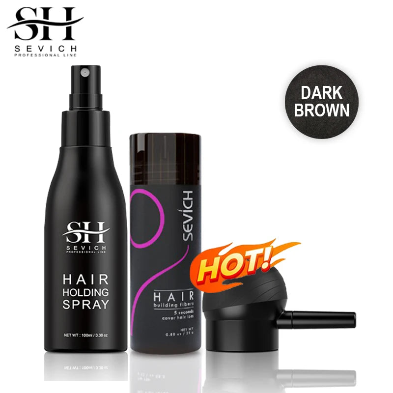 3 pçs conjunto de fibras de cabelo queratina construção do cabelo estilo em pó perda de cabelo instantâneo recrescimento espessamento pós linha fina barba enchimento