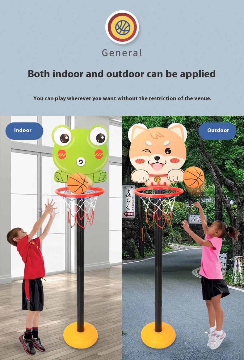 Versão infantil vertical ajustável levantamento rack de basquete ao ar livre casa indoor esportes crtoon rebote pai-filho interacti