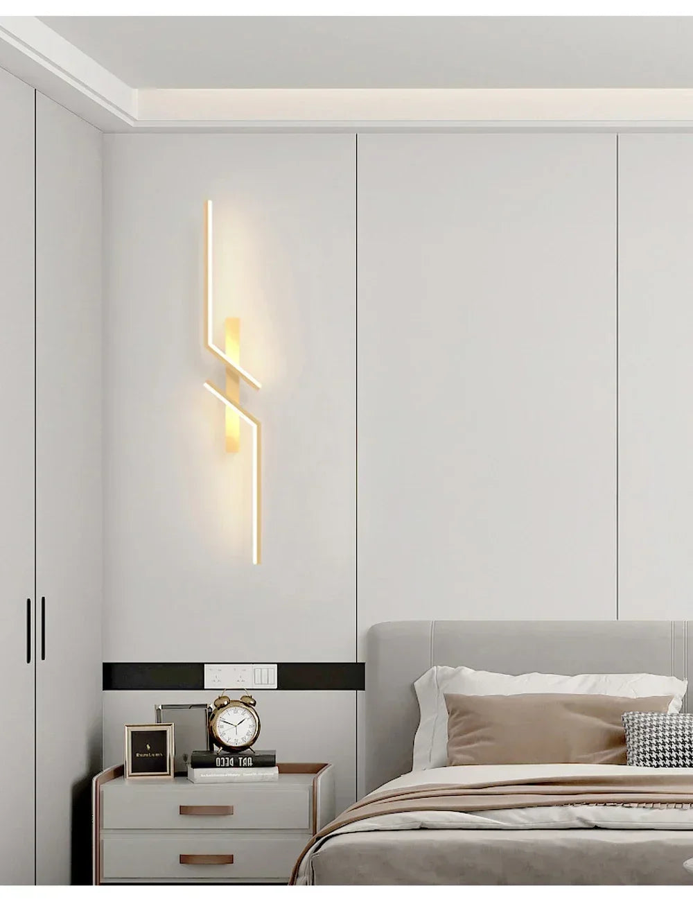 Moderna lâmpada de parede led 100/120cm tira longa arandela sala estar quarto cabeceira barra decoração casa controle remoto led lustre