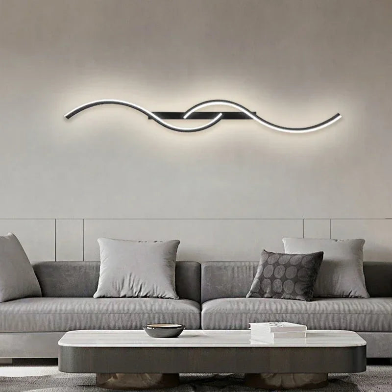 Moderna lâmpada de parede led 100/120cm tira longa arandela sala estar quarto cabeceira barra decoração casa controle remoto led lustre