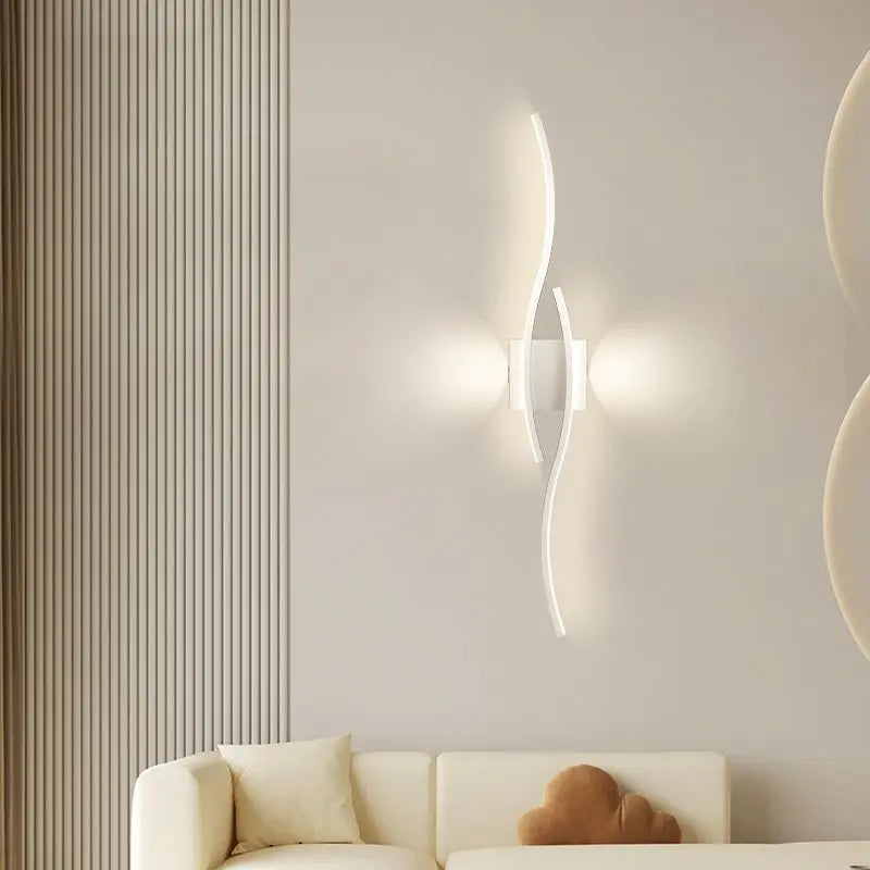 Luzes de parede LED internas para quarto, lâmpadas de parede LED para cima e baixo, luminárias para fundo do sofá, iluminação interior, preto