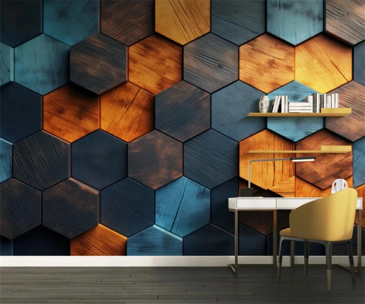 Beibehang Personalize a mais recente decoração de quarto e sala de estar com papel de parede de fundo geométrico abstrato tridimensional