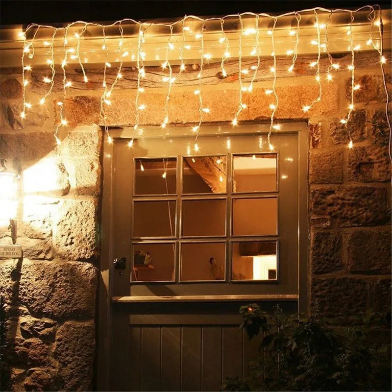8 modos usb vara de gelo luz corda natal led luz guirlanda interior festa em casa jardim ano novo quarto cortina decoração