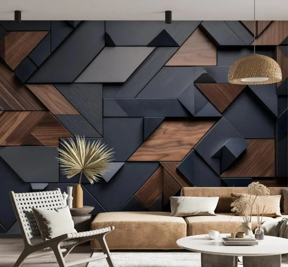 Beibehang Personalize a mais recente decoração de quarto e sala de estar com papel de parede de fundo geométrico abstrato tridimensional