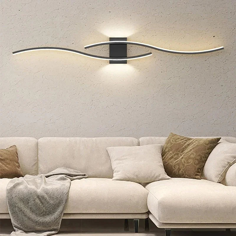 Moderna lâmpada de parede led 100/120cm tira longa arandela sala estar quarto cabeceira barra decoração casa controle remoto led lustre