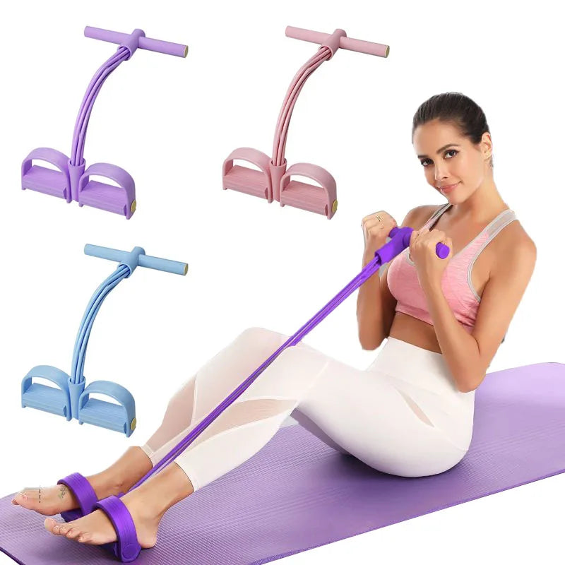 Faixa de resistência de 6 tubos, corda de tensão multifuncional, faixas de fitness, extrator de pedal de ioga elástico de 6 tubos para exercícios esportivos em academia