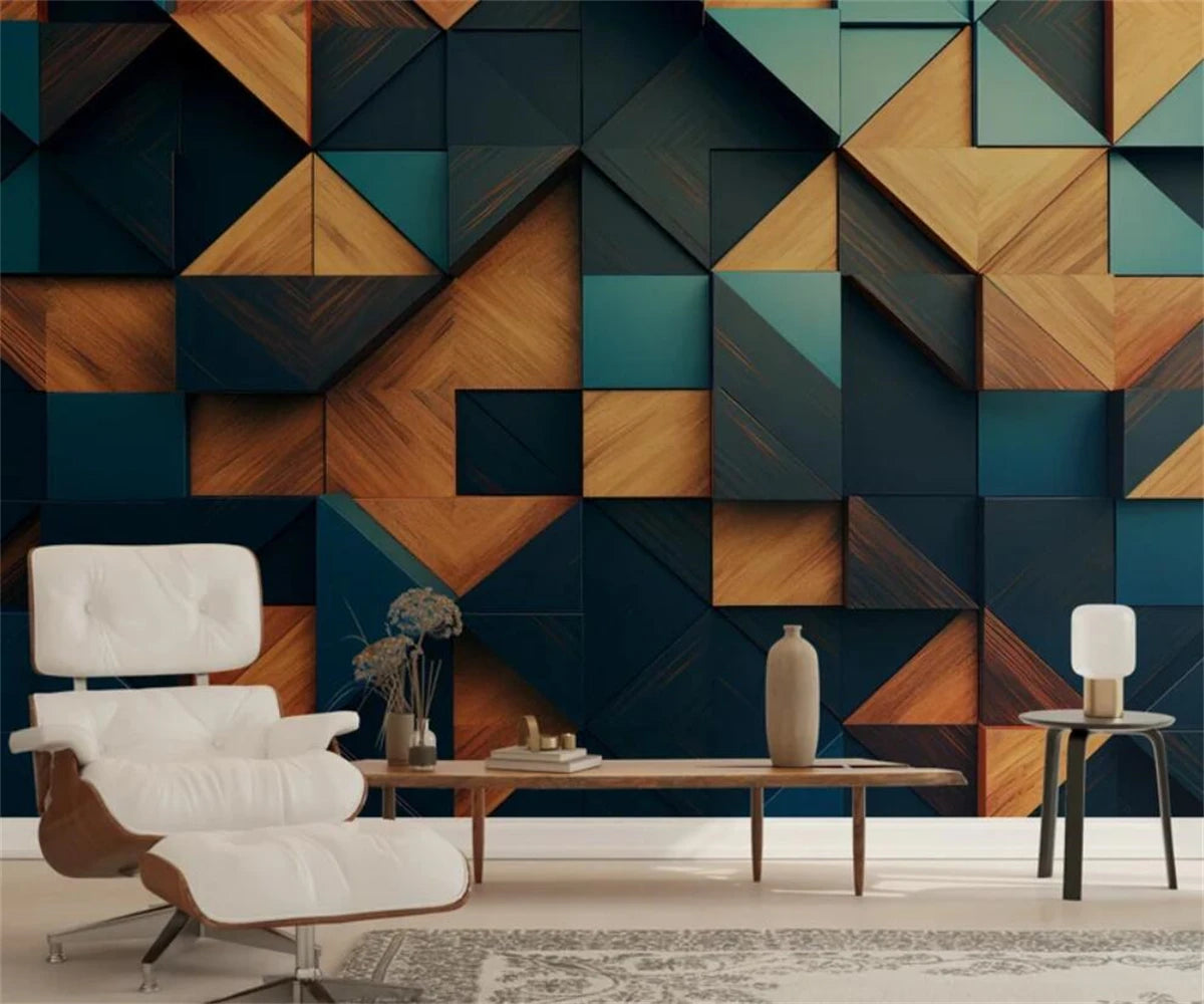 Beibehang Personalize a mais recente decoração de quarto e sala de estar com papel de parede de fundo geométrico abstrato tridimensional