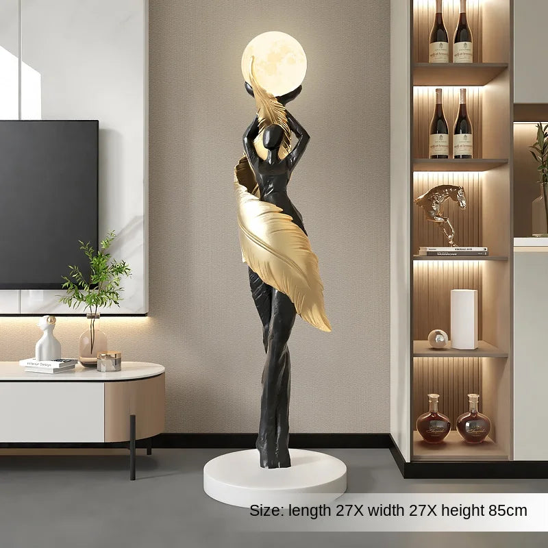 Home Decor Pena Abstrata Menina Arte Escultura, Tamanho Grande Figura Estátua, Sala de Estar Decoração Pavimento, Resina Artesanato Presente, Arte Moderna Ornamento