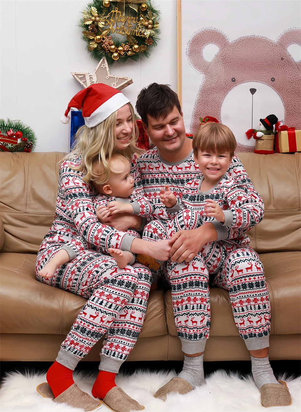 Sall quente inverno natal pijamas conjunto mãe crianças olhar loungewear pjs pijamas do bebê das crianças família combinando roupas pijamas