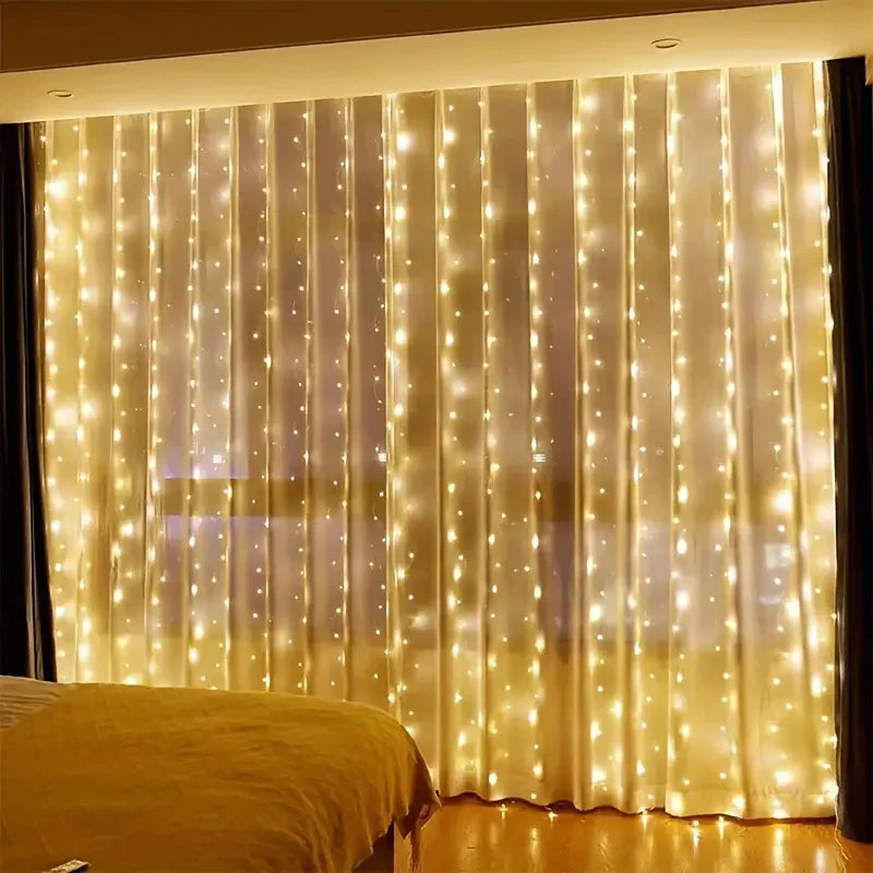 3/4/6m cortina led luzes da corda guirlanda usb festão controle remoto luzes da guirlanda de fadas decoração natal para o quarto casa