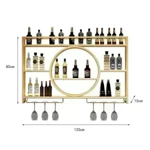 Balcão de barra de ferro, rack de vinho, armário de vinho montado na parede, barra montada na parede, restaurante de vinho tinto, armário de exibição de garrafa montado na parede