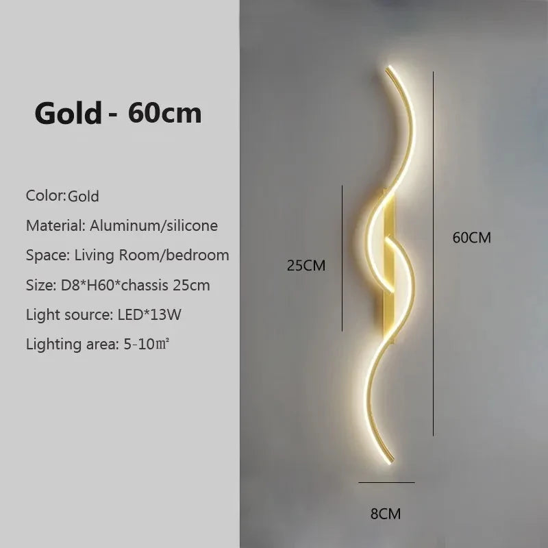 Moderna lâmpada de parede led minimalista luz led quarto cabeceira longa tira arandelas sala estar sofá casa luminária interior