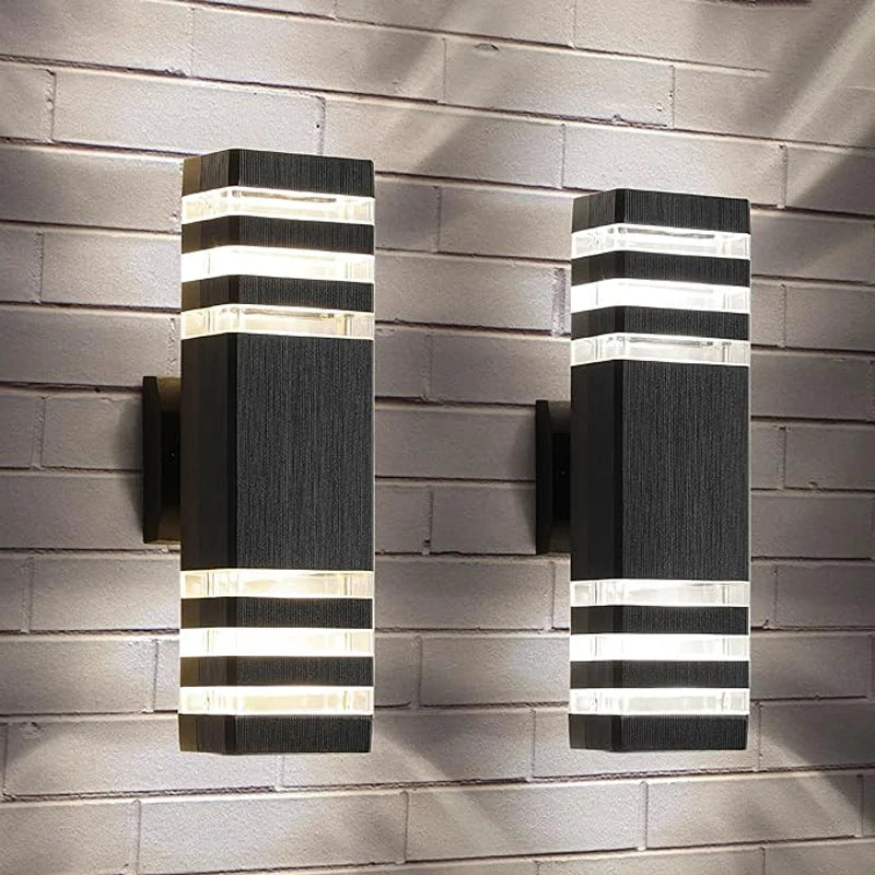 Led luzes de parede ao ar livre e27 para cima para baixo arandela exterior ip65 à prova dip65 água led arandela lâmpada para varanda porta da frente jardim lâmpada parede