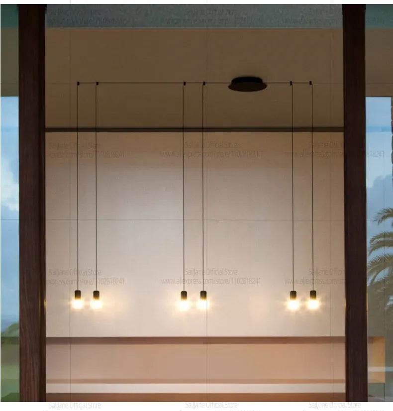 Estilo nórdico led g9 sótão lustre adequado para sala de estar lâmpada pendente cozinha sala jantar luz pingente iluminação interior