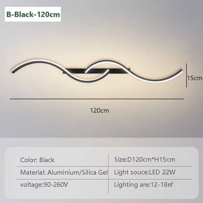 Moderna lâmpada de parede led 100/120cm tira longa arandela sala estar quarto cabeceira barra decoração casa controle remoto led lustre