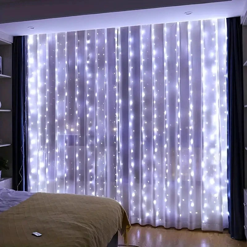 3/4/6m cortina led luzes da corda guirlanda usb festão controle remoto luzes da guirlanda de fadas decoração natal para o quarto casa