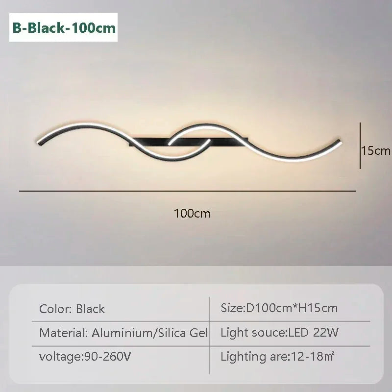 Moderna lâmpada de parede led 100/120cm tira longa arandela sala estar quarto cabeceira barra decoração casa controle remoto led lustre