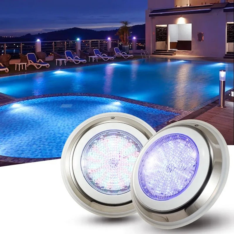 Aço inoxidável led piscina luz ip68 à prova dip68 água 12v ao ar livre rgb luz subaquática lagoa led piscina luz lâmpadas submersíveis
