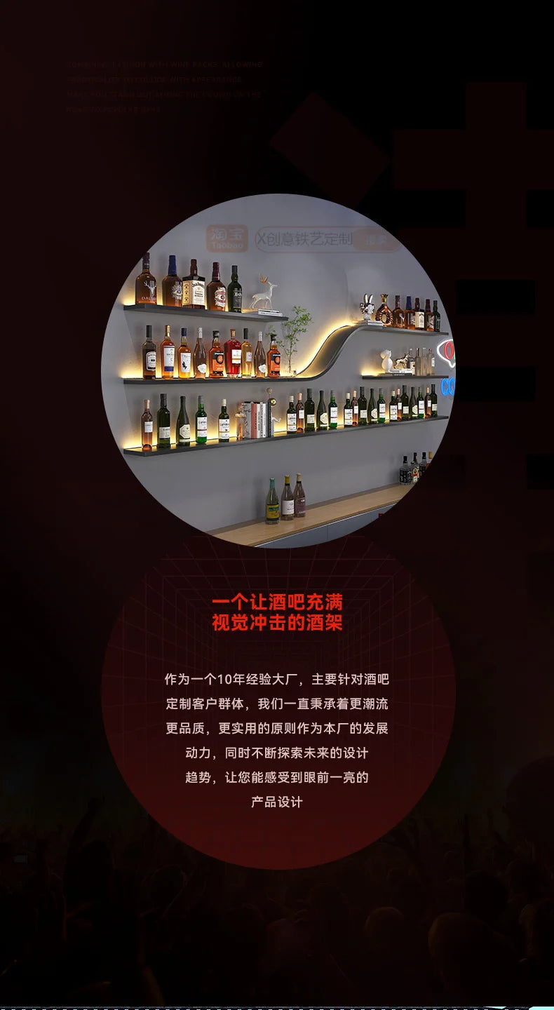 Armário de bar moderno, armário de uísque, exibição de vidro, móveis para bar doméstico, unidade de armazenamento de vinho, montagem na parede, móveis de exposição