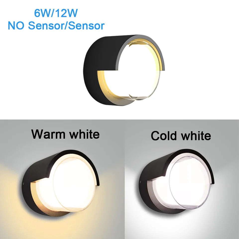 Lâmpada de parede led iluminação radar sensor movimento AC85-265V 6/12w branco quente branco frio adequado para decoração casa ao ar livre indoor