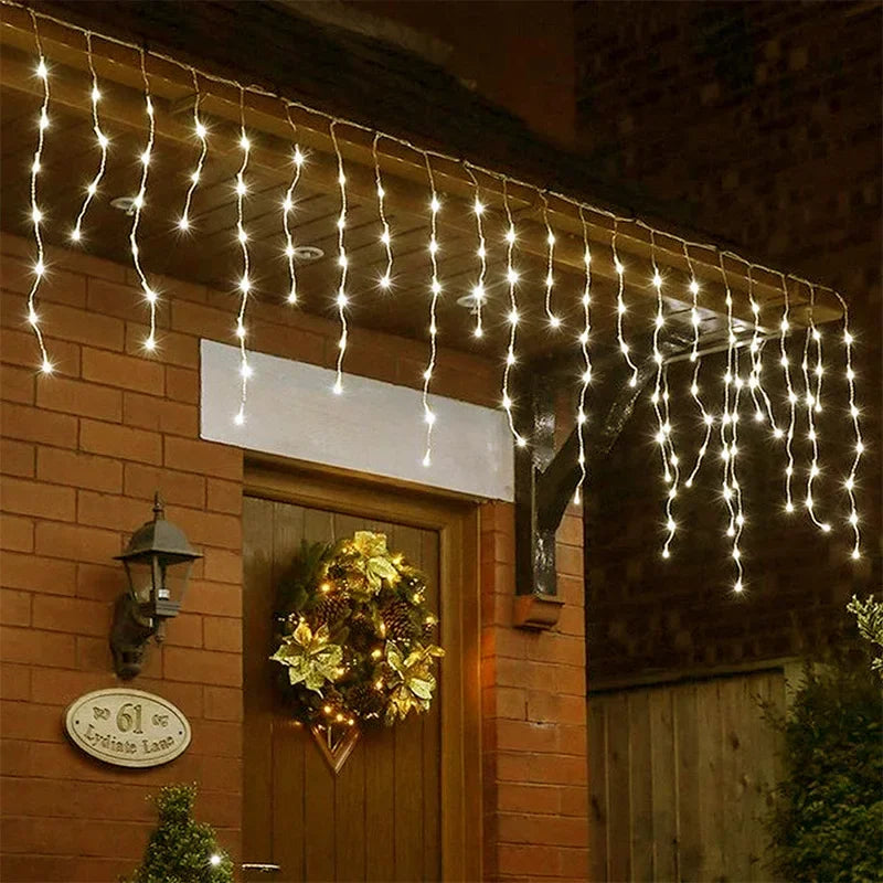 8 modos usb vara de gelo luz corda natal led luz guirlanda interior festa em casa jardim ano novo quarto cortina decoração
