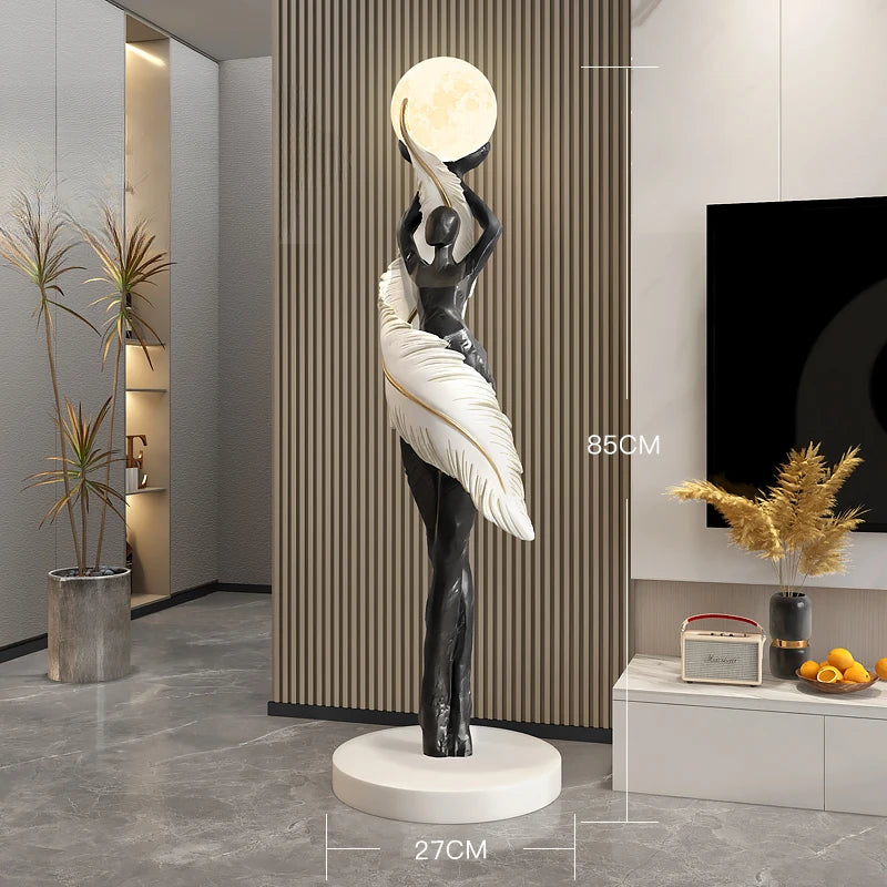 Home Decor Pena Abstrata Menina Arte Escultura, Tamanho Grande Figura Estátua, Sala de Estar Decoração Pavimento, Resina Artesanato Presente, Arte Moderna Ornamento
