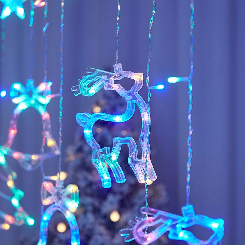 Led guirlanda de natal luzes da corda cortina de fadas luz para casa festa de ano novo casamento decoração do feriado