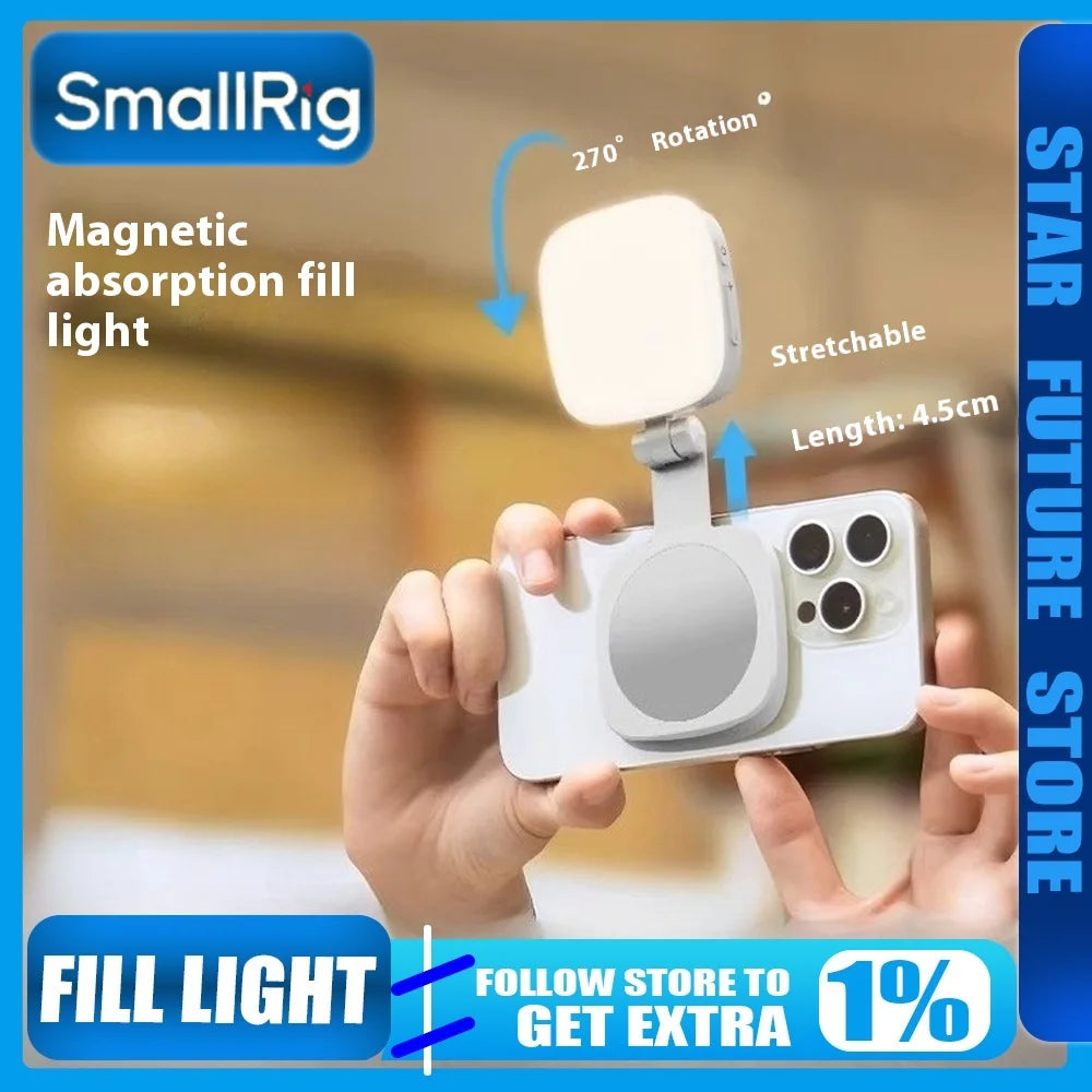 Smallrig luz magnética do telefone, p48 bicolor regulável led luz de preenchimento dobrável magsafe beleza lâmpada painel macio, para iphone16/android
