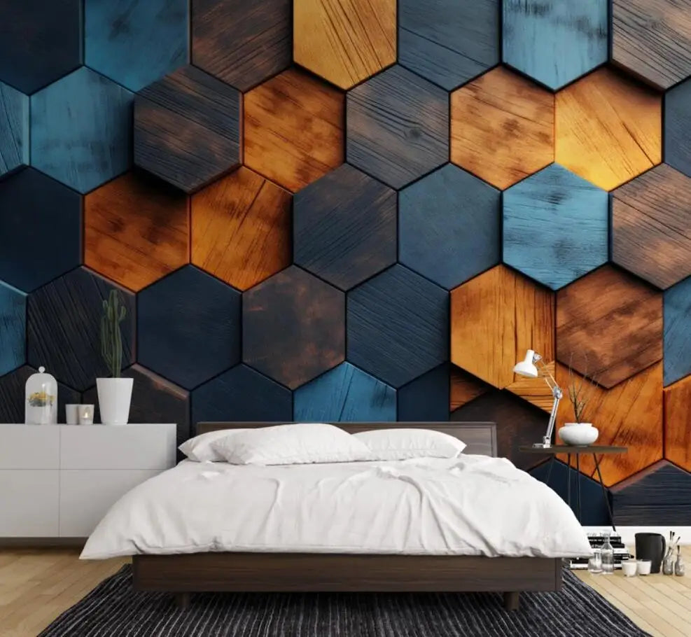 Beibehang Personalize a mais recente decoração de quarto e sala de estar com papel de parede de fundo geométrico abstrato tridimensional