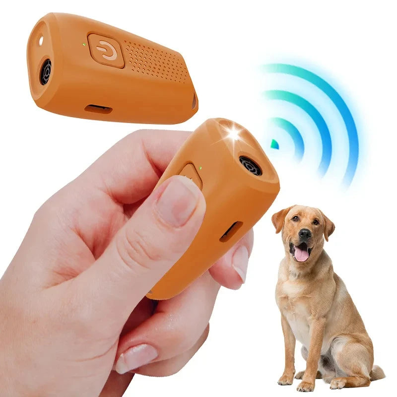 MINI ULTRSONIC DOG TRAINER Repelente de cães Repelente ultrassônico de cães com LED eficaz para cães Dispositivo de treinamento anti-latidos