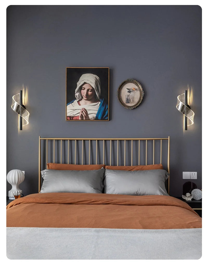 Nordic conduziu a lâmpada de parede iluminação interior para o quarto cabeceira sala fundo luz parede moderna decoração interior arandelas
