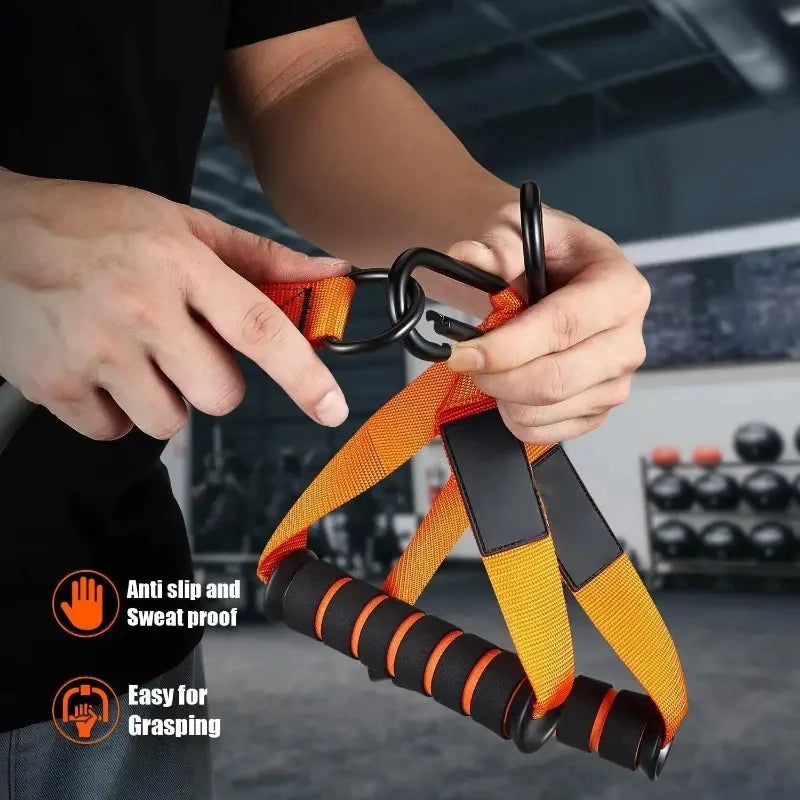 Correia de resistência com alça: usada para treinamento muscular, construção de força, modelagem corporal, ioga, equipamentos de ginástica em casa - natural