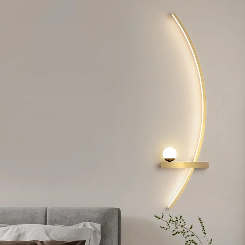 Nordic led lâmpada de parede listras arandela para o quarto cabeceira sala estar estudo escadas decoração casa luminária interior lustre