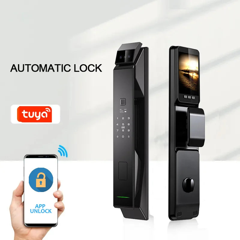 Fechadura inteligente com impressão digital, fechadura para porta de entrada sem chave, fechadura inteligente para porta frontal com código - fechadura inteligente com controle por aplicativo