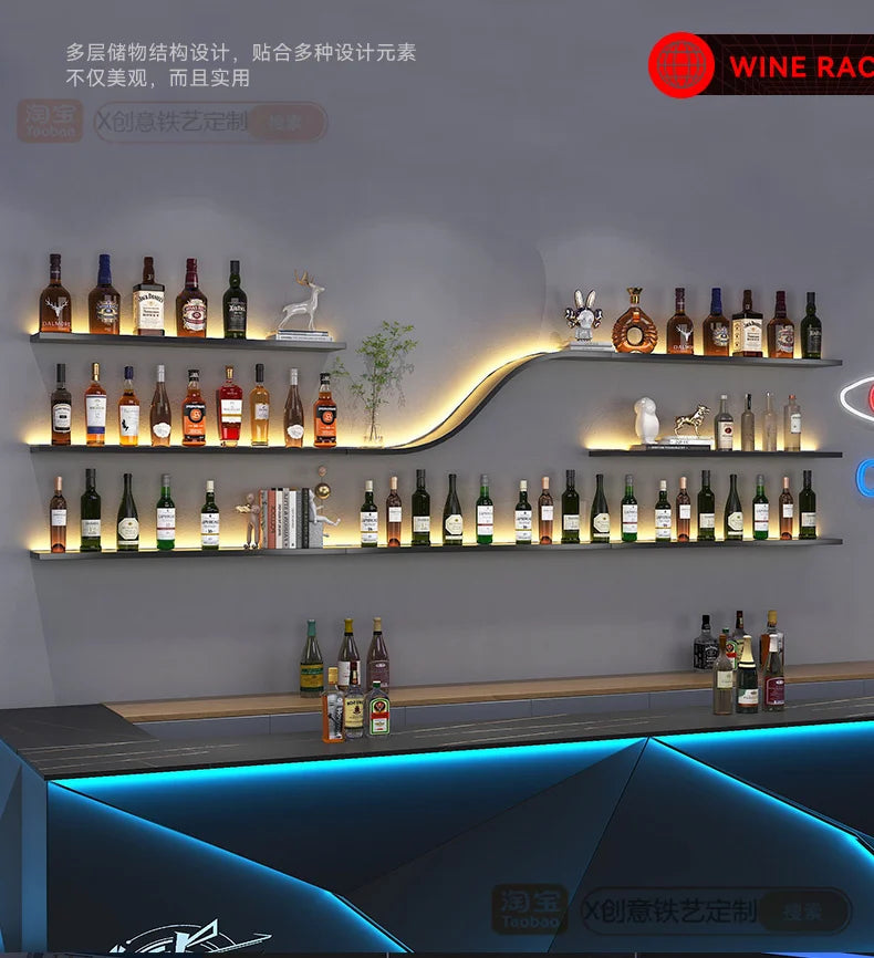 Armário de bar moderno, armário de uísque, exibição de vidro, móveis para bar doméstico, unidade de armazenamento de vinho, montagem na parede, móveis de exposição