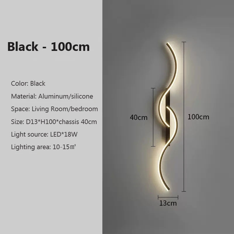 Moderna lâmpada de parede led minimalista luz led quarto cabeceira longa tira arandelas sala estar sofá casa luminária interior