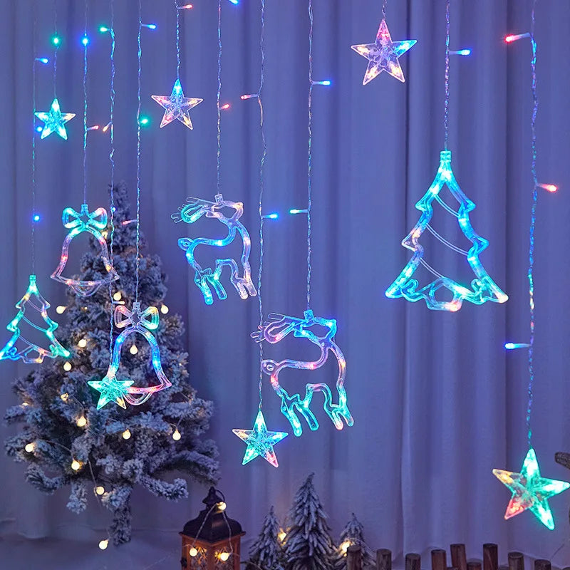 Led guirlanda de natal luzes da corda cortina de fadas luz para casa festa de ano novo casamento decoração do feriado