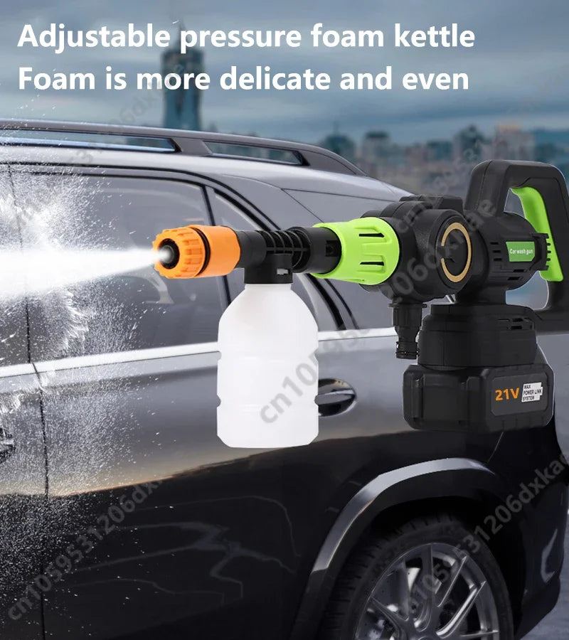 Máquina de lavar carro elétrica sem escova, 21v, alta tensão, pistola de água, sem fio, alta potência, máquina de limpeza