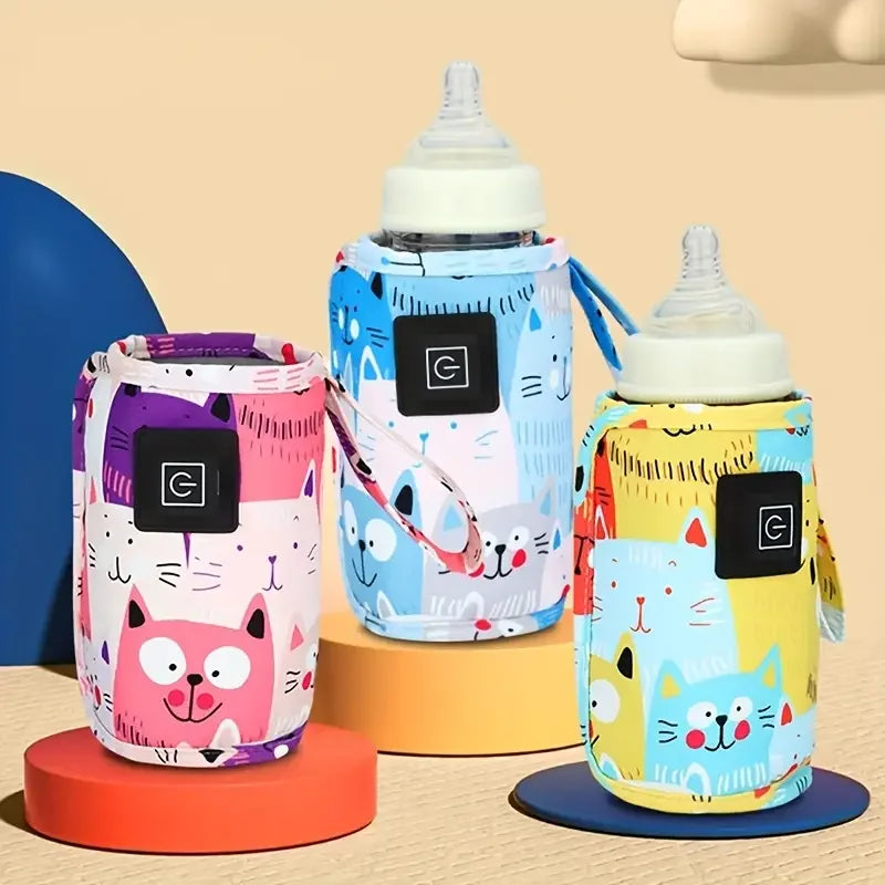 Aquecedor de água de leite USB, bolsa isolada para carrinho de viagem, aquecedor de mamadeira de enfermagem, aquecedor de alimentação de mamadeira portátil, Natal, Hallowee