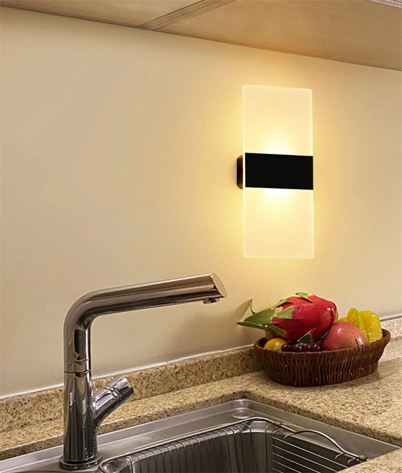 Interruptor do sensor de toque conduziu a lâmpada parede usb recarregável sem fio acrílico escada luz da noite quarto corredor cozinha arandela iluminação