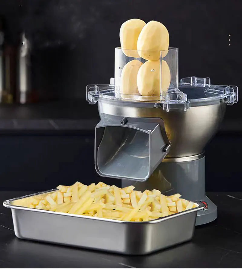 Cortador elétrico de batatas fritas e batatas fritas, fatiador de cenoura, máquina raladora, granulador de presunto, processador de alimentos