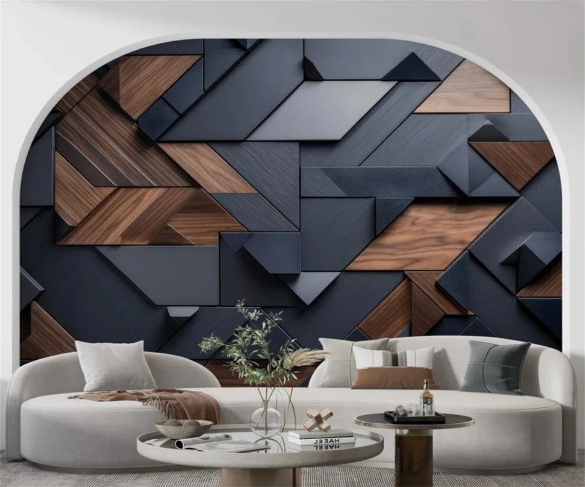 Beibehang Personalize a mais recente decoração de quarto e sala de estar com papel de parede de fundo geométrico abstrato tridimensional